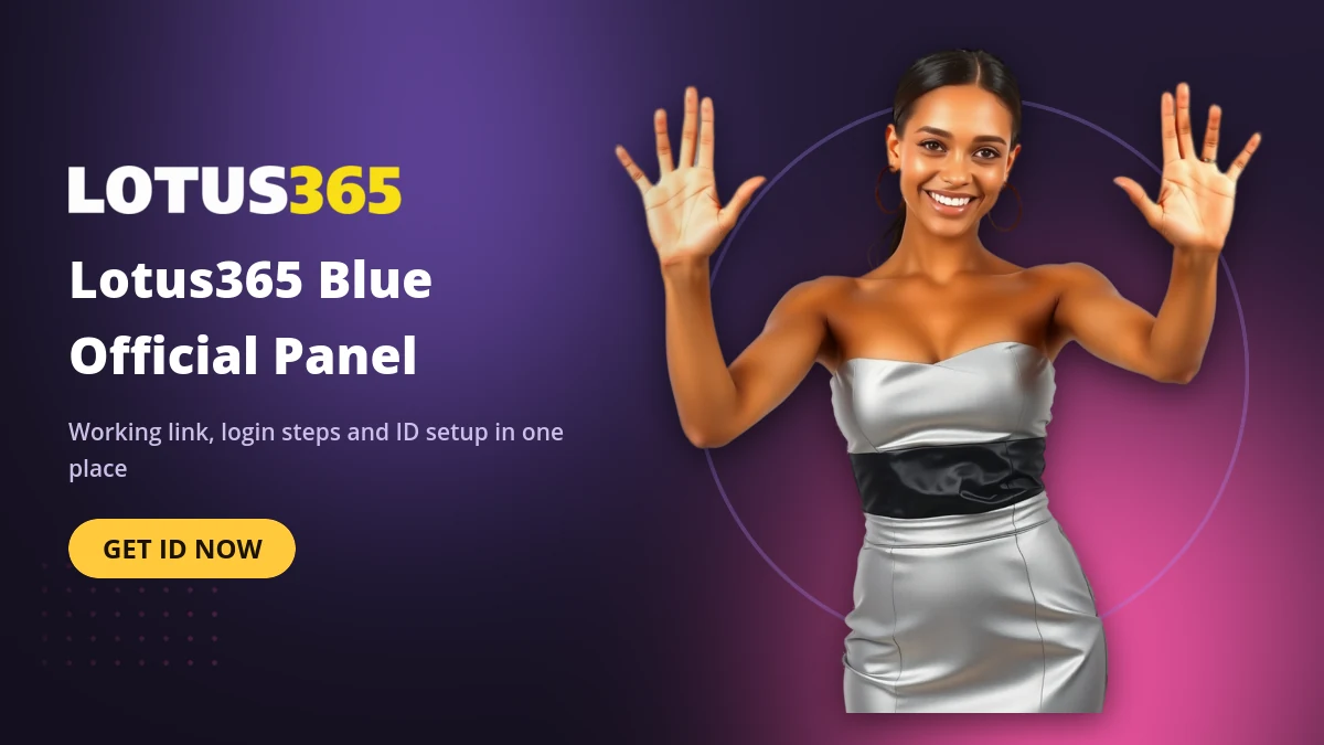 Lotus365 Blue official sportsbook access banner with Get ID call to action