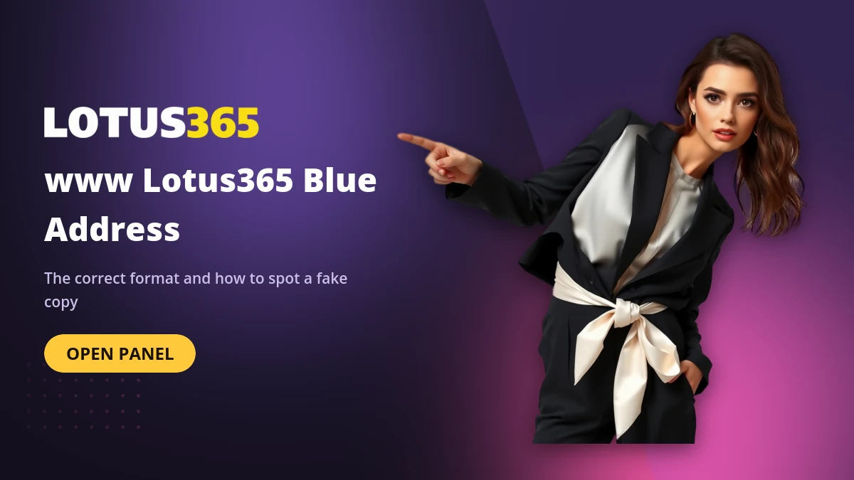 www Lotus365 Blue correct address banner showing how to reach the sportsbook
